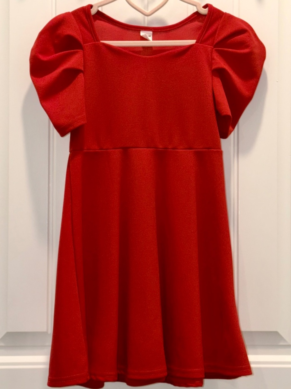SHEIN Girls Size 6 Red Puff Sleeve Dress